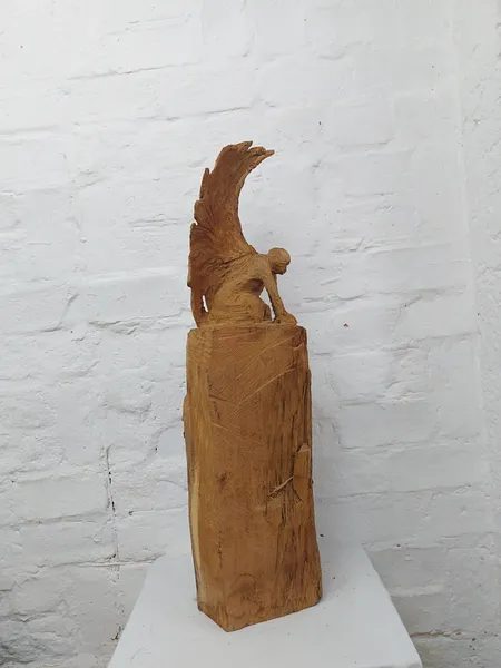 Like to fly — Ansicht 13, Holzskulptur von Stefan Seitz