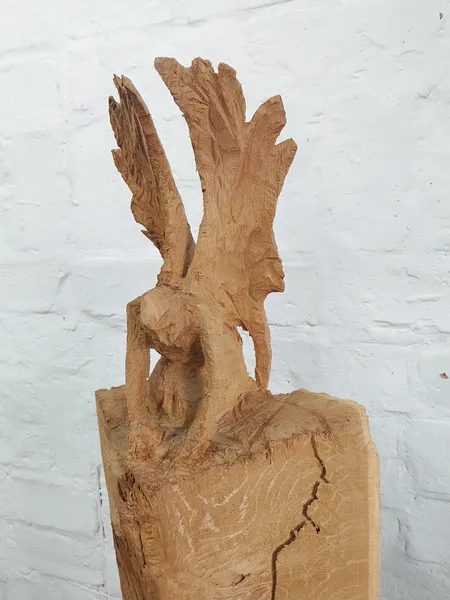 Like to fly — Ansicht 2, Holzskulptur von Stefan Seitz