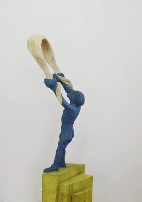 Sigi — View 3, wooden sculpture by Stefan Seitz