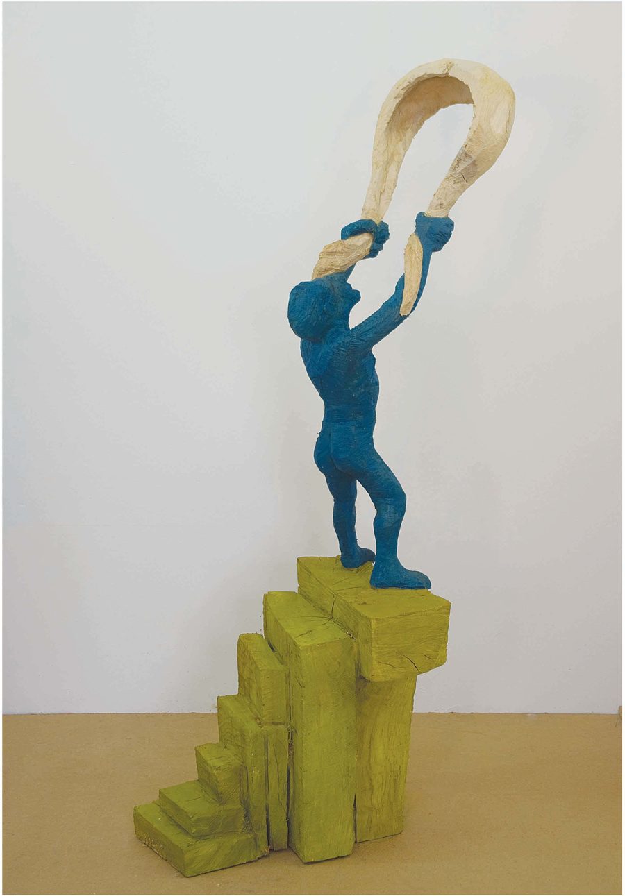 Sigi — Holzskulptur von Stefan Seitz, 2012, Eiche, farbig gefasst