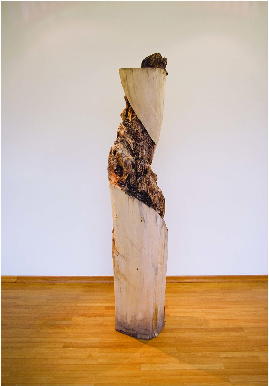 Strömungen — Holzskulptur von Stefan Seitz, 2014, Linde, angeflammt