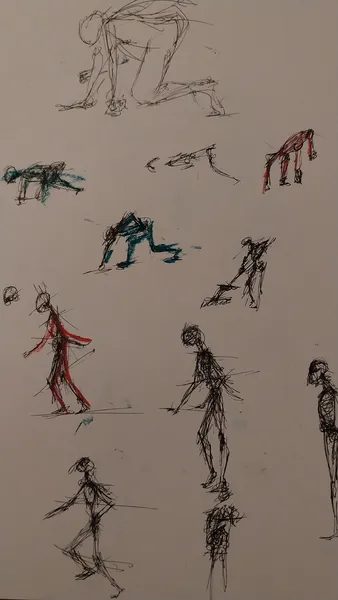 Öl-Wachsstift auf Papier, Stefan Seitz