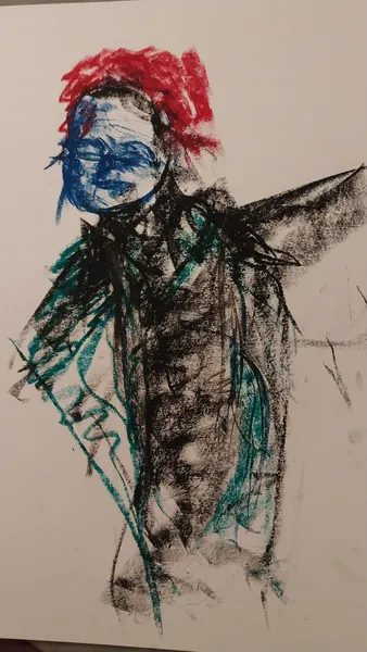 Öl-Wachsstift auf Papier, Stefan Seitz