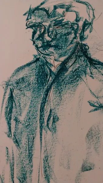 Öl-Wachsstift auf Papier, Stefan Seitz