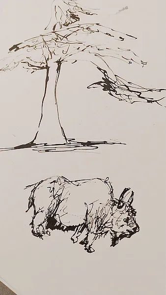 Öl-Wachsstift auf Papier, Stefan Seitz