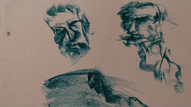 Öl-Wachsstift auf Papier, Stefan Seitz