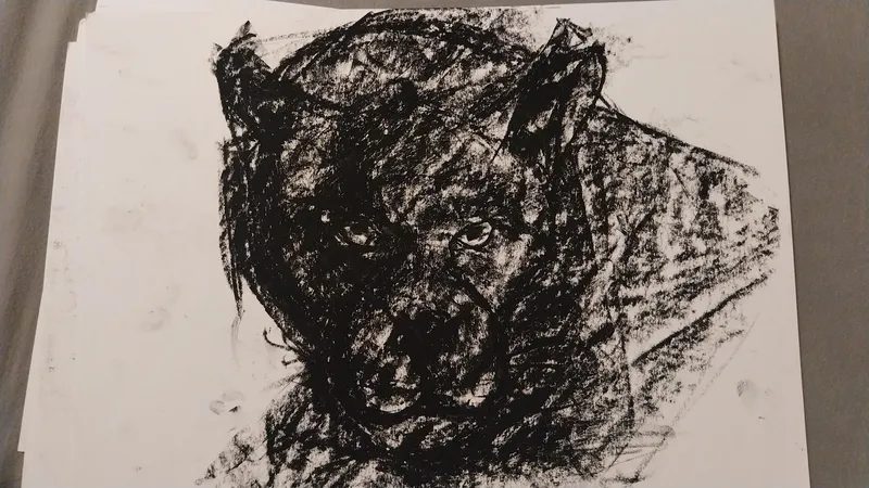Öl-Wachsstift auf Papier, Stefan Seitz
