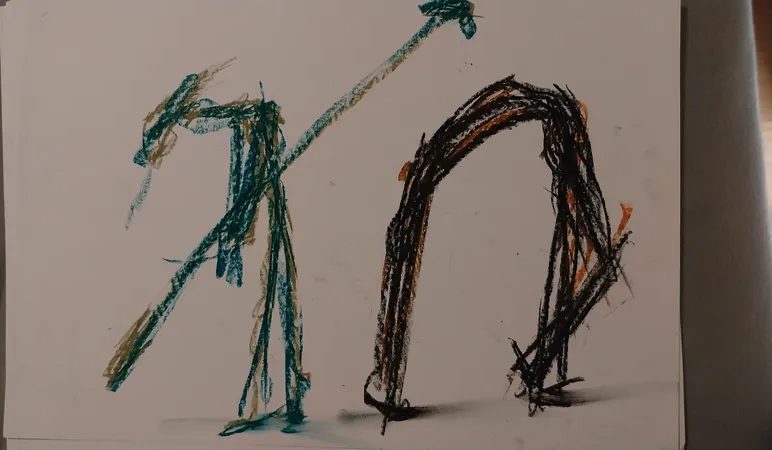 Öl-Wachsstift auf Papier, Stefan Seitz