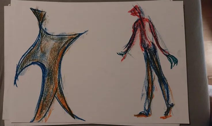 Öl-Wachsstift auf Papier, Stefan Seitz